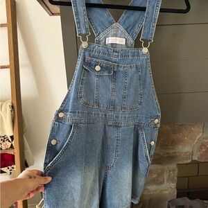 No Boundaries Denim Jean Overall Shorts